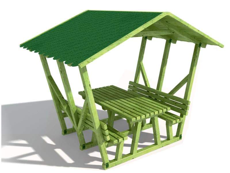 Ahşap Çatılı Piknik Masası AKB0714